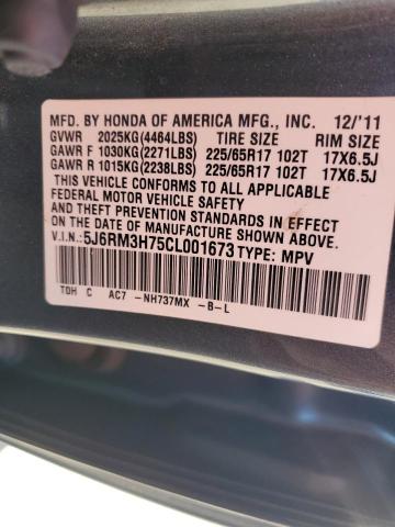 Photo 12 VIN: 5J6RM3H75CL001673 - HONDA CR-V EXL 