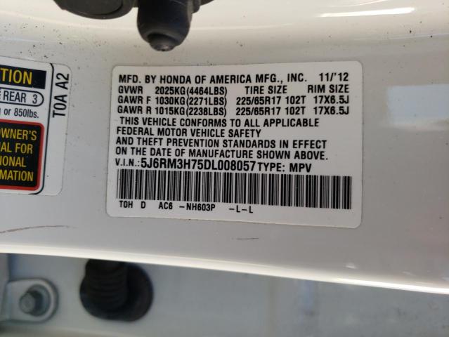 Photo 9 VIN: 5J6RM3H75DL008057 - HONDA CR-V EXL 