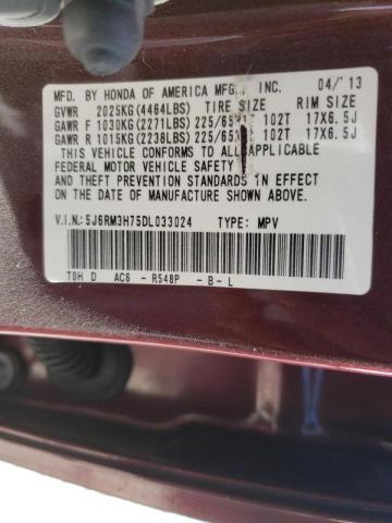 Photo 9 VIN: 5J6RM3H75DL033024 - HONDA CR-V EXL 