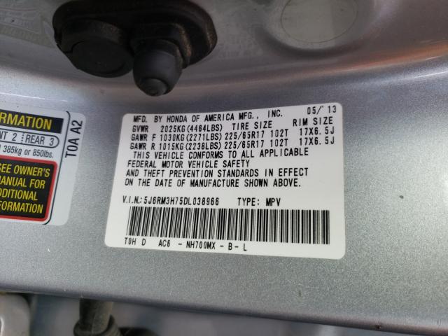 Photo 9 VIN: 5J6RM3H75DL038966 - HONDA CR-V EXL 