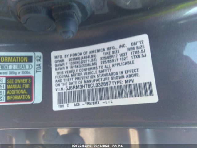 Photo 8 VIN: 5J6RM3H76CL032897 - HONDA CR-V 