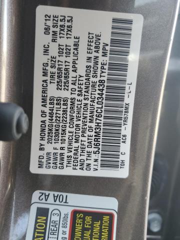 Photo 12 VIN: 5J6RM3H76CL034438 - HONDA CR-V EXL 