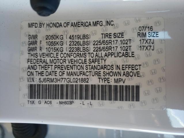 Photo 12 VIN: 5J6RM3H77GL021882 - HONDA CR-V EXL 