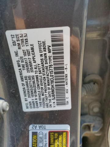 Photo 11 VIN: 5J6RM3H78CL015776 - HONDA CR-V EXL 