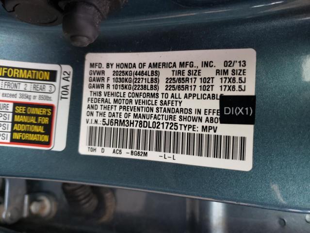 Photo 9 VIN: 5J6RM3H78DL021725 - HONDA CR-V EXL 