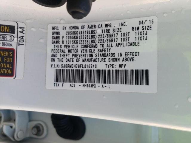 Photo 9 VIN: 5J6RM3H78FL016740 - HONDA CR-V EXL 