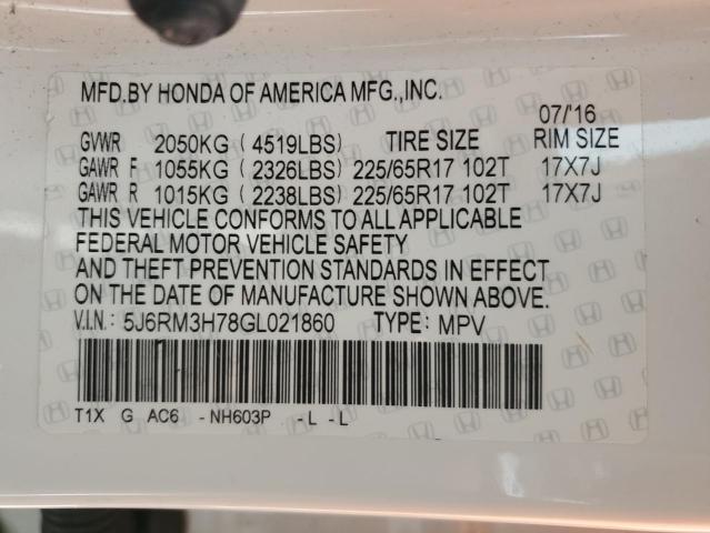 Photo 12 VIN: 5J6RM3H78GL021860 - HONDA CRV 