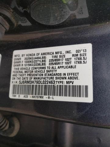 Photo 9 VIN: 5J6RM3H79DL022463 - HONDA CR-V EXL 