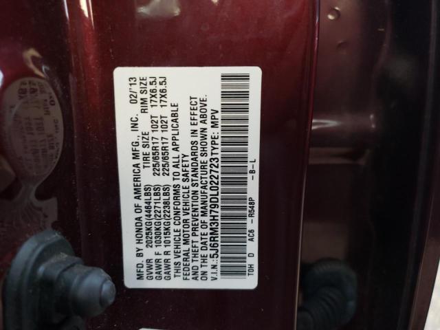 Photo 12 VIN: 5J6RM3H79DL022723 - HONDA CRV EXL 