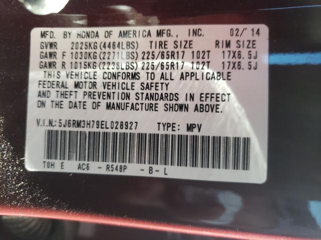 Photo 9 VIN: 5J6RM3H79EL028927 - HONDA CR-V EXL 