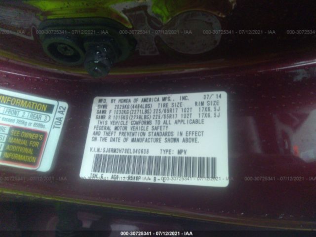 Photo 8 VIN: 5J6RM3H79EL040608 - HONDA CR-V 