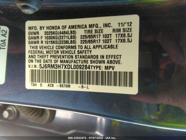 Photo 8 VIN: 5J6RM3H7XDL009284 - HONDA CR-V 