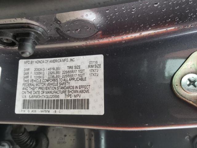 Photo 9 VIN: 5J6RM3H7XGL020595 - HONDA CR-V EXL 