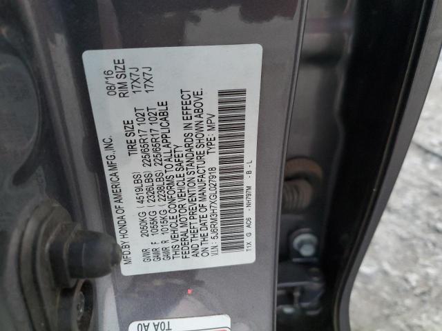 Photo 11 VIN: 5J6RM3H7XGL027918 - HONDA CR-V EXL 