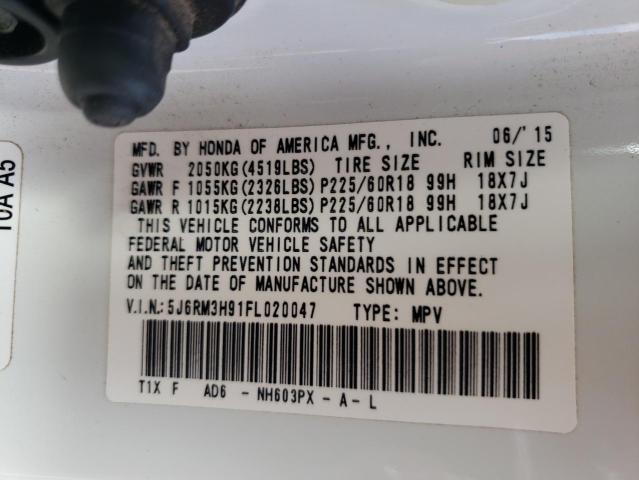 Photo 12 VIN: 5J6RM3H91FL020047 - HONDA CR-V TOURI 