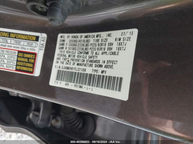 Photo 8 VIN: 5J6RM3H91FL021098 - HONDA CR-V 