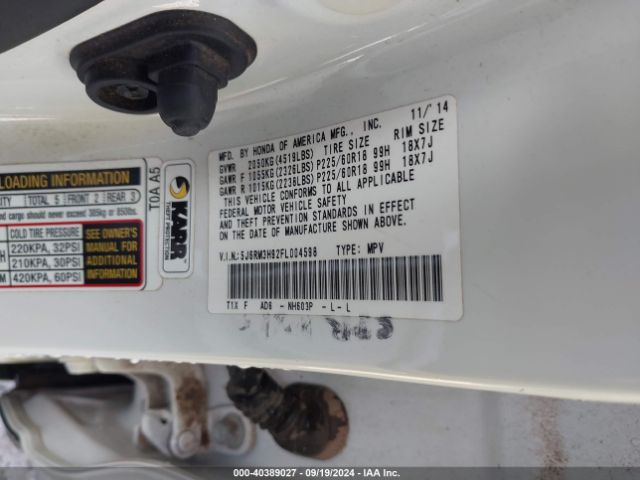 Photo 8 VIN: 5J6RM3H92FL004598 - HONDA CR-V 