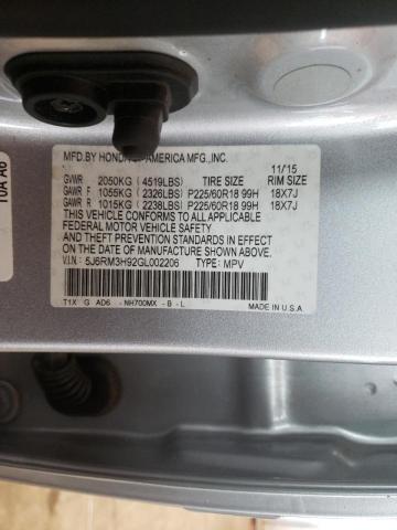 Photo 9 VIN: 5J6RM3H92GL002206 - HONDA CR-V TOURI 