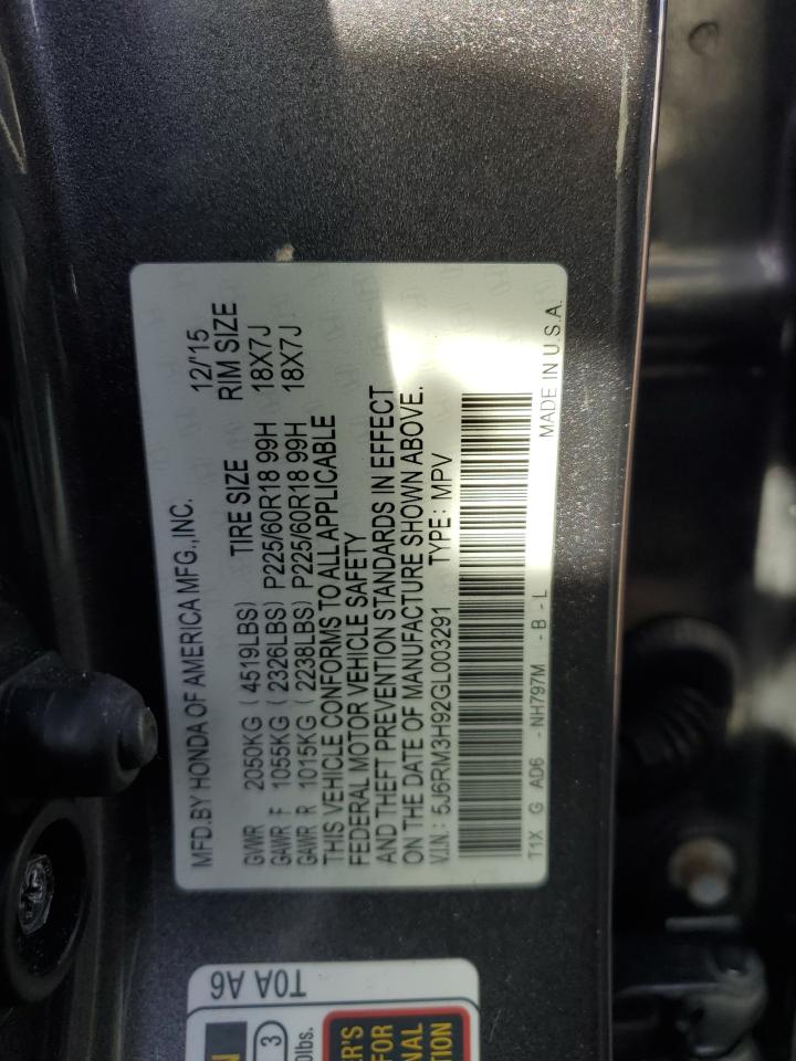 Photo 11 VIN: 5J6RM3H92GL003291 - HONDA CR-V 