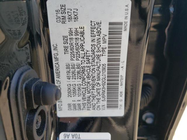 Photo 13 VIN: 5J6RM3H92GL010905 - HONDA CR-V TOURI 