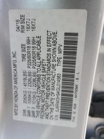 Photo 12 VIN: 5J6RM3H94GL014583 - HONDA CR-V TOURI 