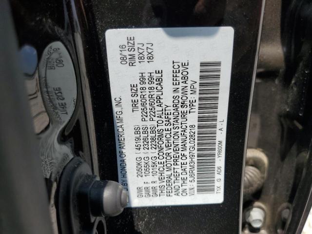 Photo 12 VIN: 5J6RM3H97GL028218 - HONDA CR-V TOURI 