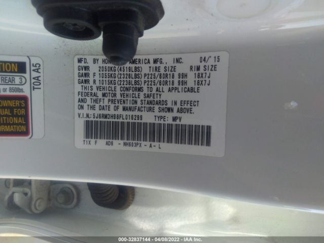 Photo 8 VIN: 5J6RM3H98FL016299 - HONDA CR-V 