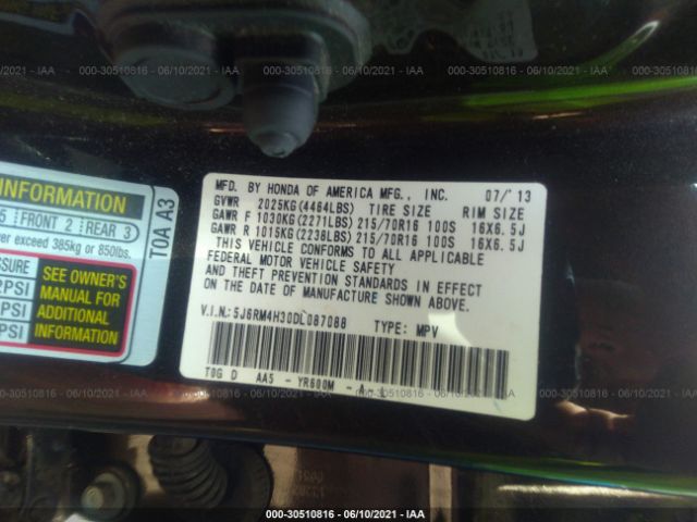 Photo 8 VIN: 5J6RM4H30DL087088 - HONDA CR-V 