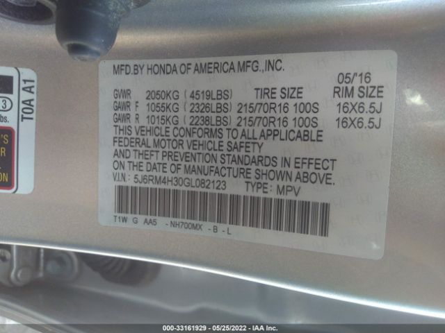 Photo 8 VIN: 5J6RM4H30GL082123 - HONDA CR-V 