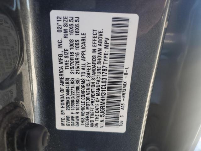 Photo 12 VIN: 5J6RM4H31CL031787 - HONDA CRV 