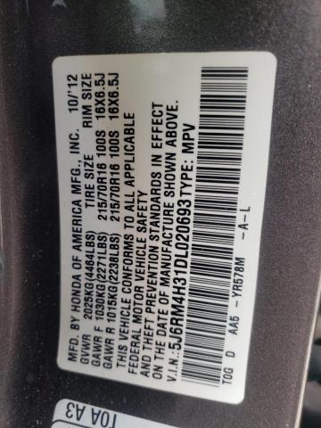 Photo 12 VIN: 5J6RM4H31DL020693 - HONDA CRV 