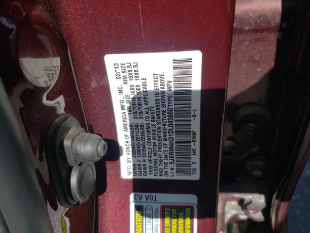 Photo 9 VIN: 5J6RM4H31DL045660 - HONDA CR-V LX 