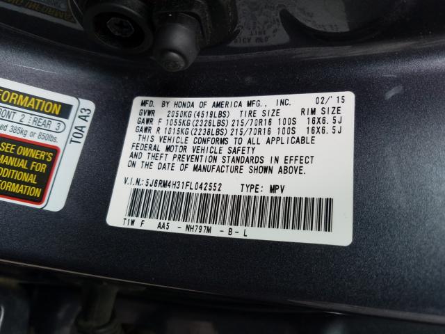 Photo 9 VIN: 5J6RM4H31FL042552 - HONDA CR-V LX 