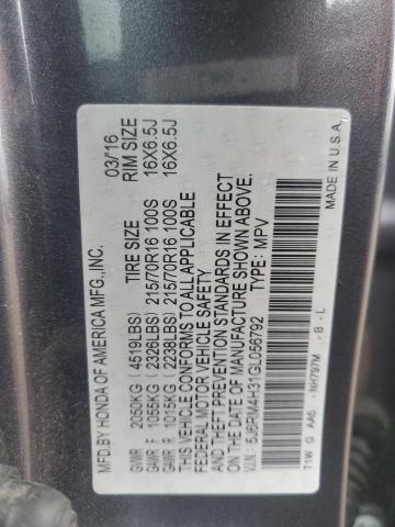 Photo 12 VIN: 5J6RM4H31GL056792 - HONDA CR-V LX 