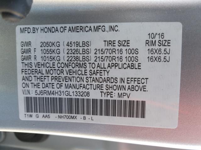 Photo 9 VIN: 5J6RM4H31GL133208 - HONDA CR-V LX 