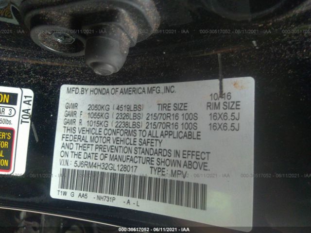 Photo 8 VIN: 5J6RM4H32GL128017 - HONDA CR-V 