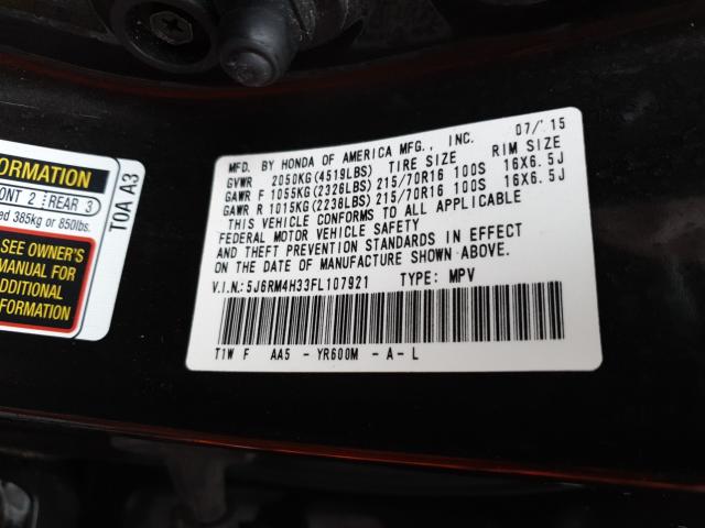 Photo 9 VIN: 5J6RM4H33FL107921 - HONDA CR-V LX 