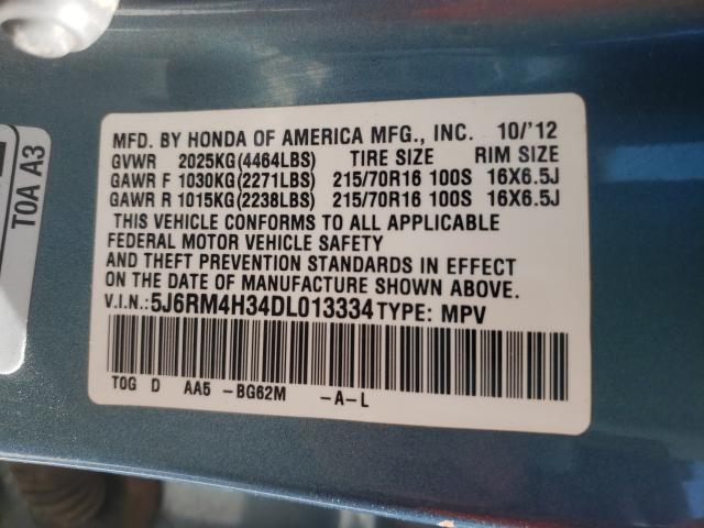 Photo 9 VIN: 5J6RM4H34DL013334 - HONDA CR-V LX 