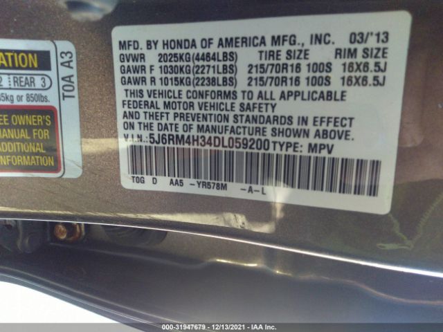 Photo 8 VIN: 5J6RM4H34DL059200 - HONDA CR-V 