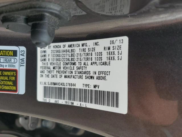 Photo 12 VIN: 5J6RM4H34DL076644 - HONDA CR-V LX 