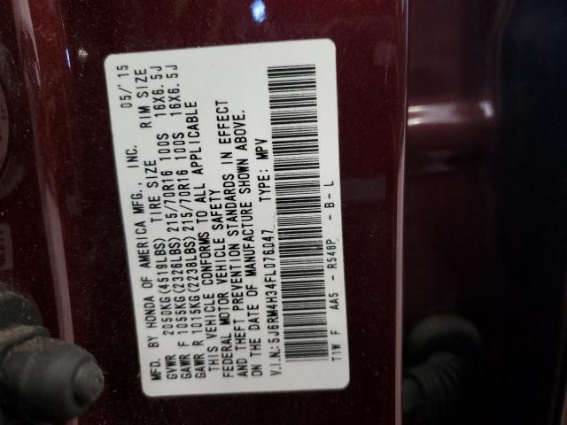 Photo 12 VIN: 5J6RM4H34FL076047 - HONDA CRV 