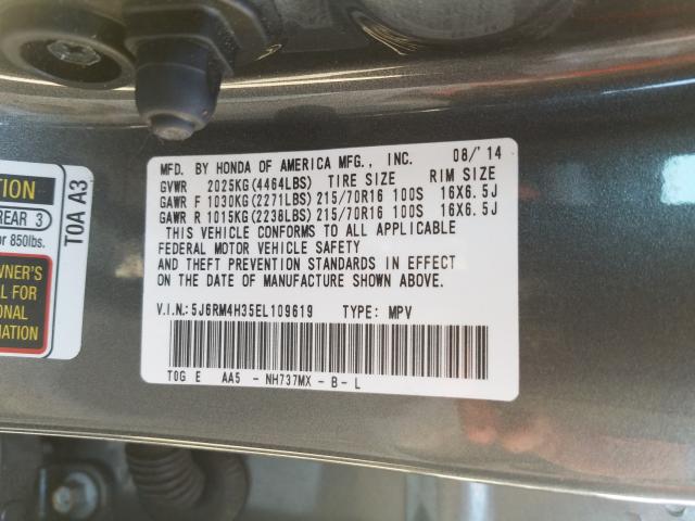 Photo 9 VIN: 5J6RM4H35EL109619 - HONDA CR-V LX 