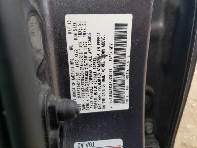 Photo 11 VIN: 5J6RM4H35FL039721 - HONDA CR-V LX 