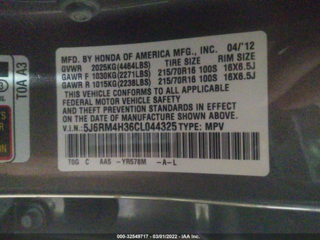 Photo 8 VIN: 5J6RM4H36CL044325 - HONDA CR-V 