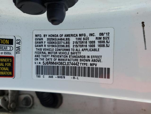 Photo 12 VIN: 5J6RM4H36CL074442 - HONDA CR-V LX 