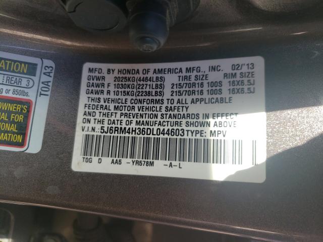 Photo 9 VIN: 5J6RM4H36DL044603 - HONDA CR-V LX 