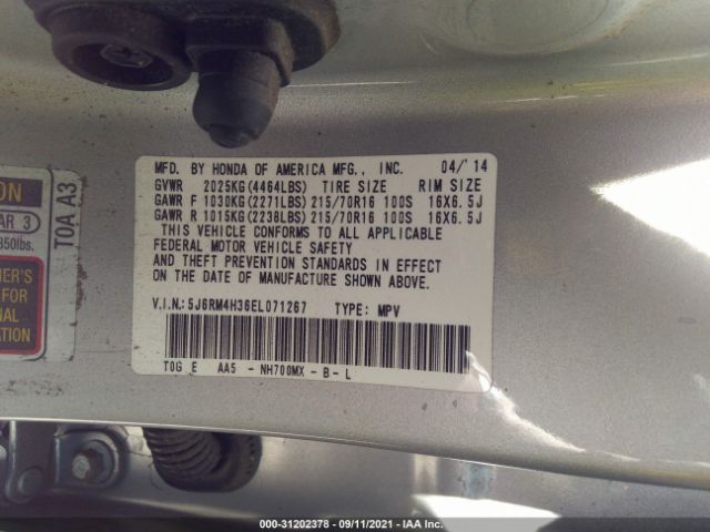 Photo 8 VIN: 5J6RM4H36EL071267 - HONDA CR-V 