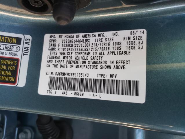 Photo 9 VIN: 5J6RM4H36EL105143 - HONDA CR-V LX 