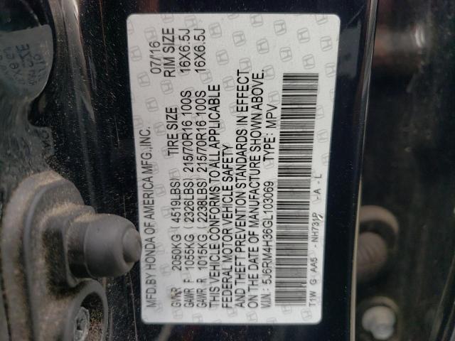 Photo 9 VIN: 5J6RM4H36GL103069 - HONDA CR-V LX 