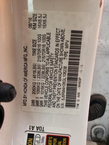 Photo 12 VIN: 5J6RM4H36GL108238 - HONDA CRV 